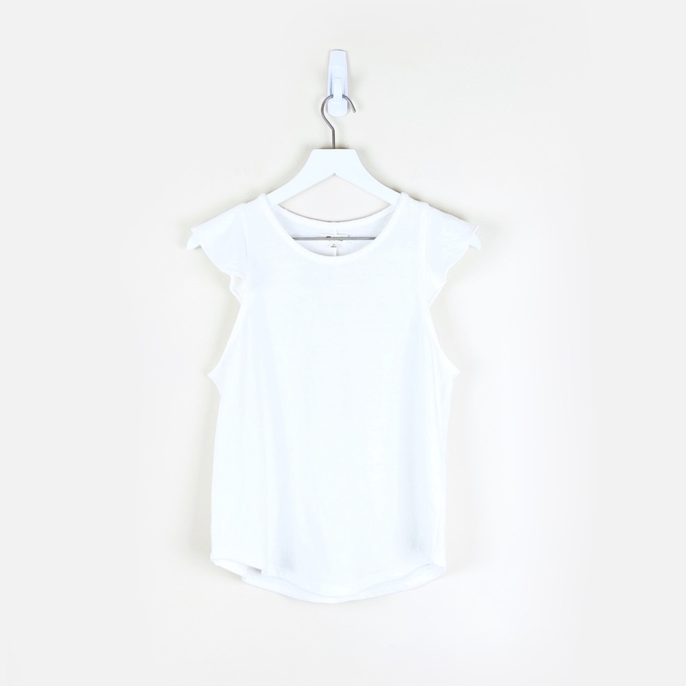 Madewell | Ruffle Sleeve Tank Top in White